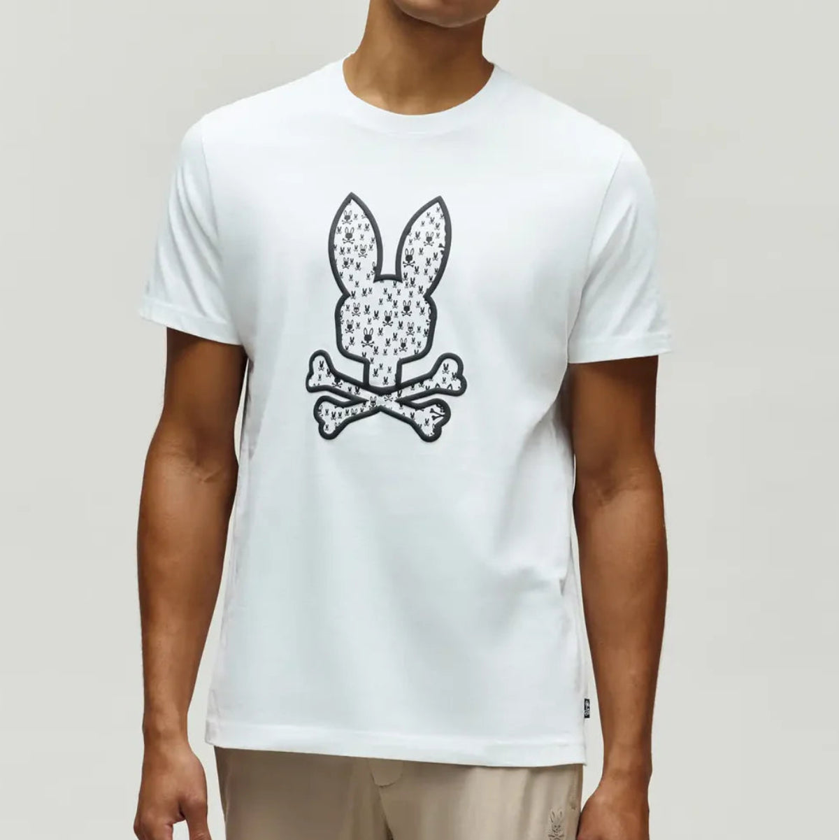Psycho Bunny Men's Nev Bunny Graphic Tee White Logo T-Shirt Designer NWT MT0200198 100