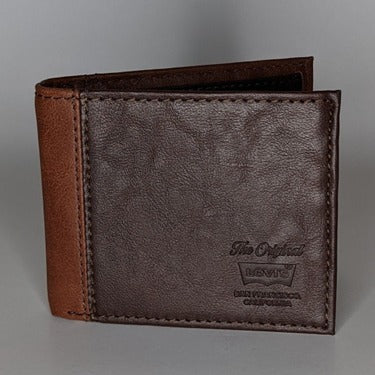 Levi's Wallet RFID Identity Theft Protection Coated Leather Trifold 31LP220045 - Brown/Tan