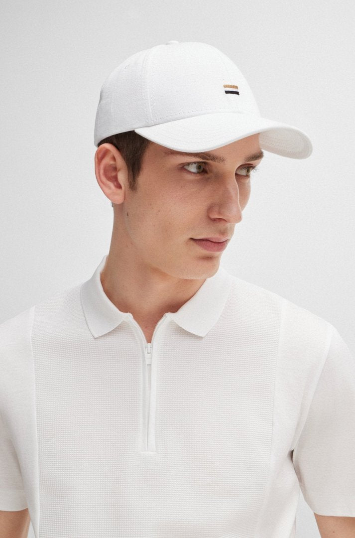 Hugo Boss Cotton-twill cap White with Zed-FLAG