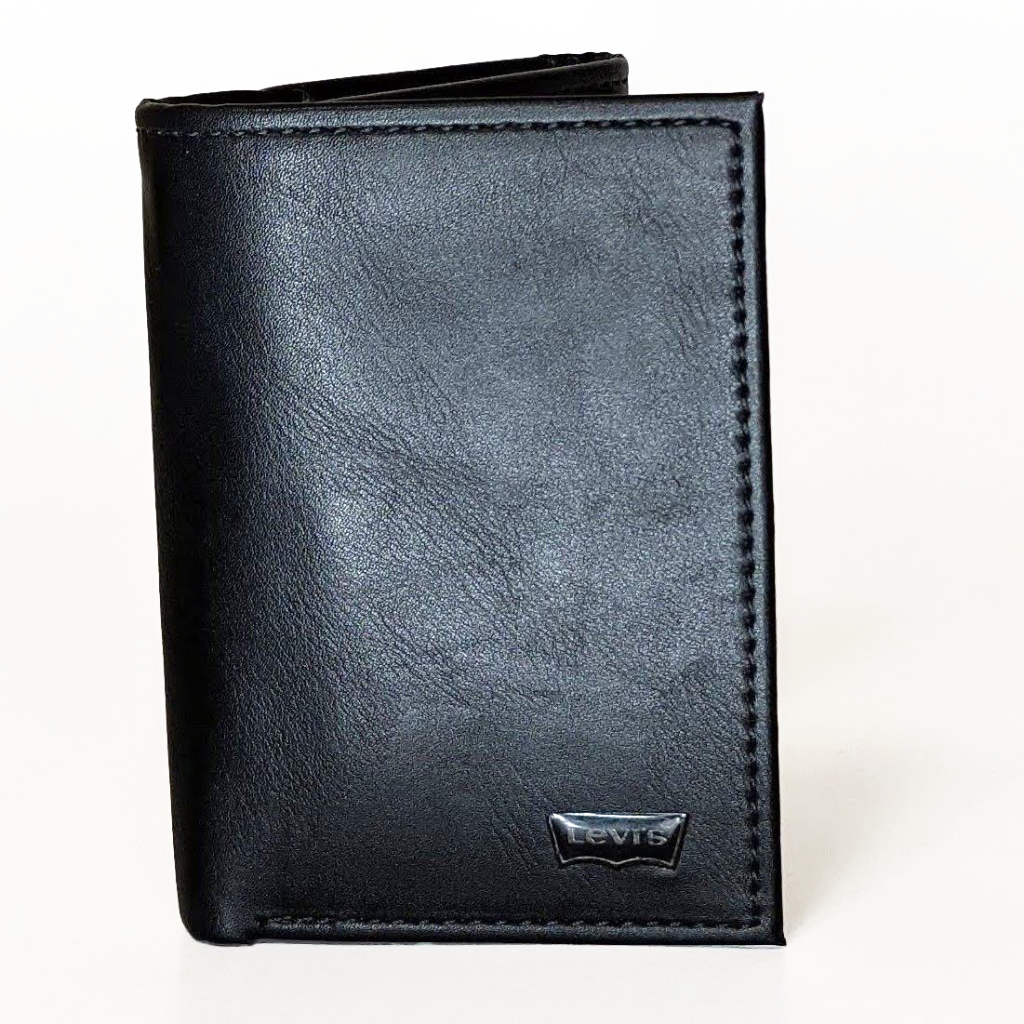 Levi's trifold leather wallet deals