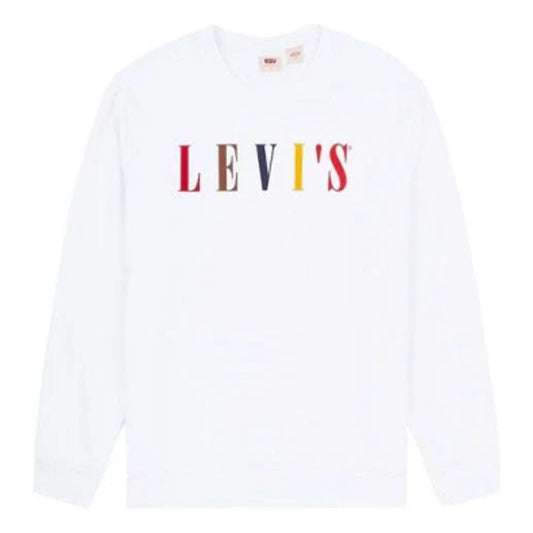 Levi’s Men’s Graphic Crewneck Sweatshirt 387960008 – White Multi-Color Logo Pullover