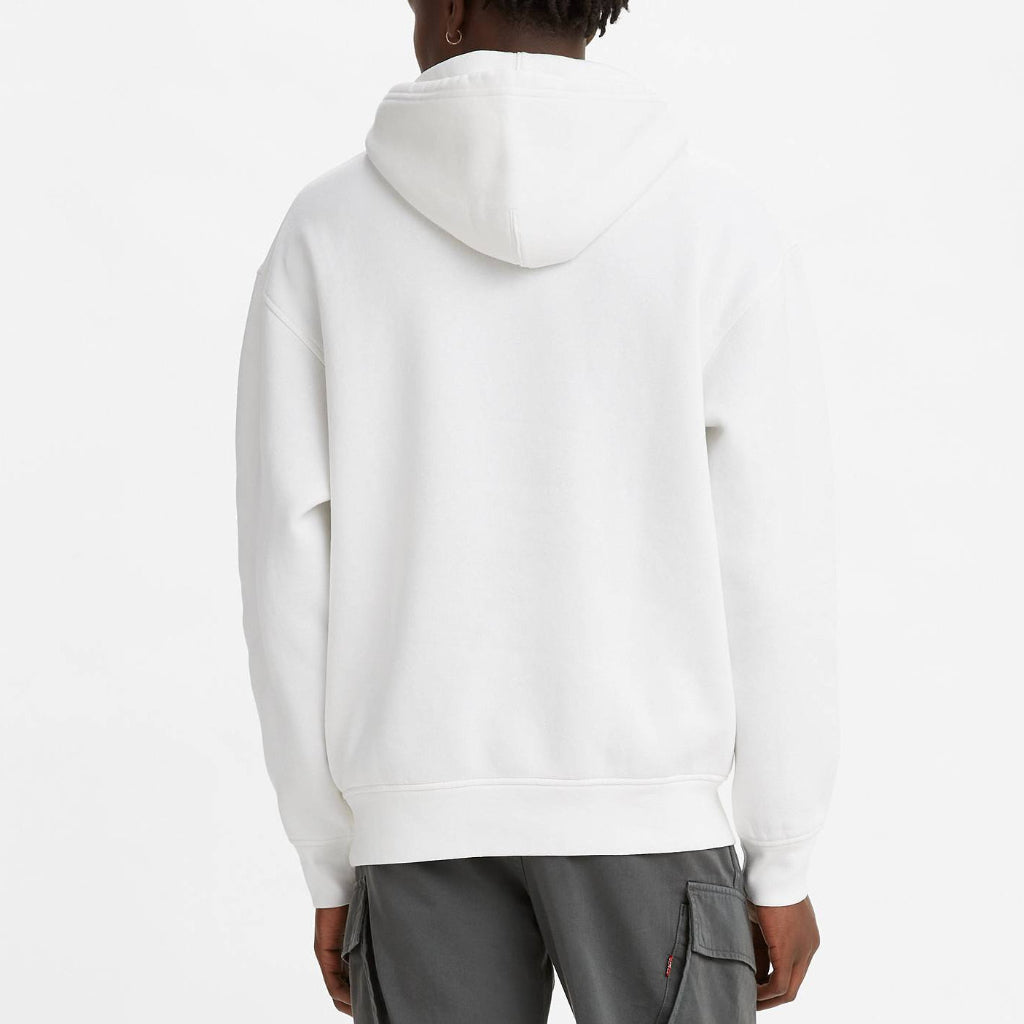 Levi’s Men’s White Pullover Fleece Hoodie Logo Sweatshirt 38821-0033