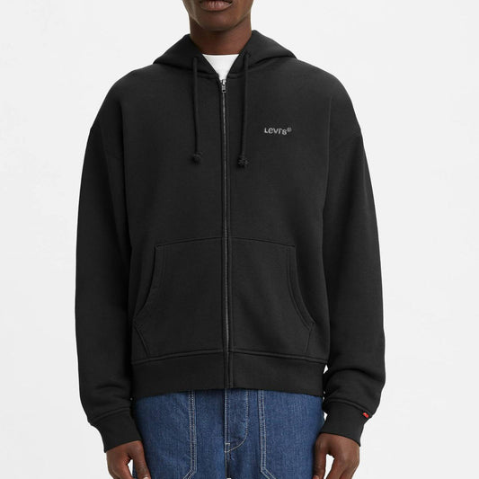 Levi’s Men’s Full-Zip Fleece Hoodie Black Logo Sweatshirt A1970-0000