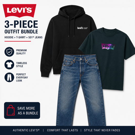 Levi’s 3-Piece Outfit Bundle 🔥 Hoodie + T-Shirt + 501 Jeans | Pick Your Size