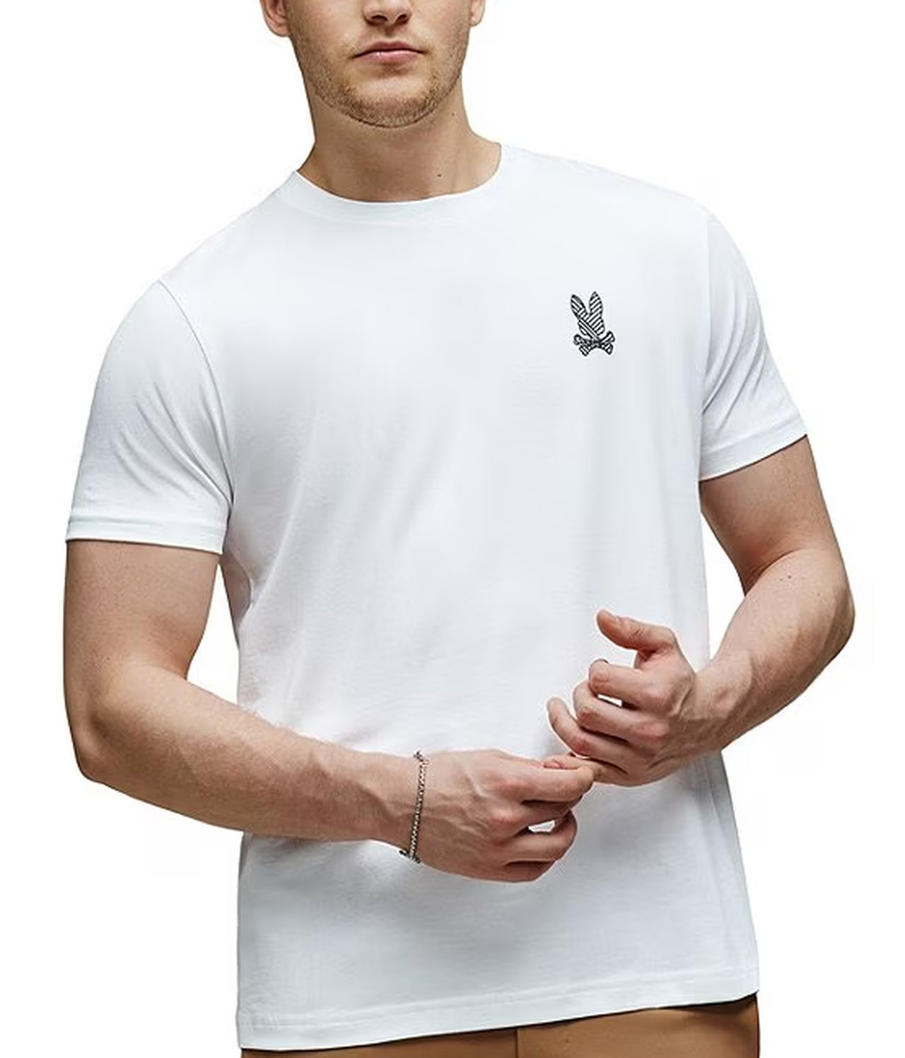 Psycho Bunny Men's Reeves Back Graphic Tee White Logo T-Shirt NWT MT0200068-100