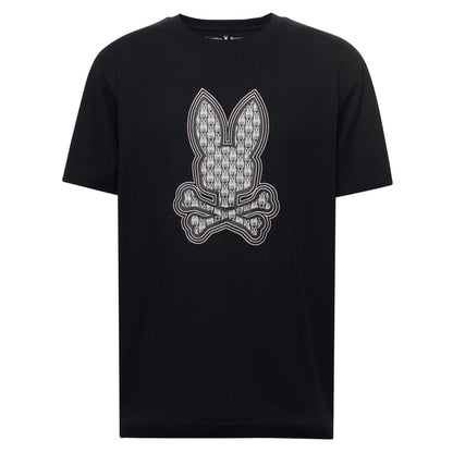 Psycho Bunny Men's Johnny Graphic Tee Black Logo T-Shirt MT0200159 001