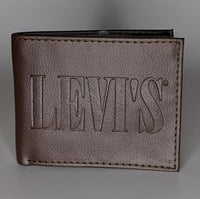 Levi's Wallet RFID Identity Theft Protection Coated Leather Trifold 31LP220040 - Brown