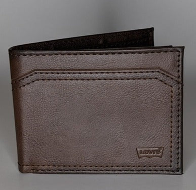 Levi's Wallet RFID Identity Theft Protection Coated Leather Trifold 31LP220053 - Brown