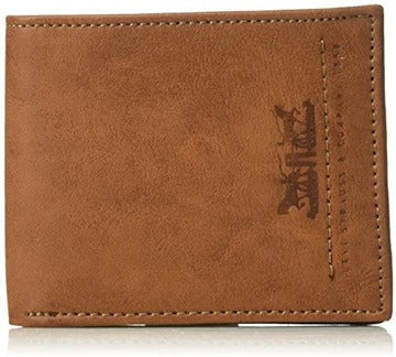 Levi's Wallet RFID Identity Theft Protection Coated Leather Trifold 31LV240013 - Tan