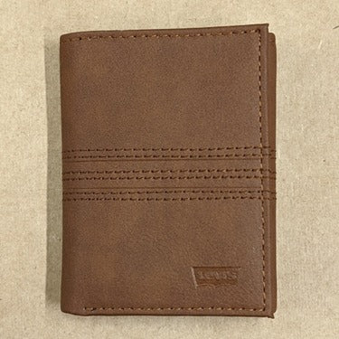 Levi's Wallet RFID Identity Theft Protection Coated Leather Trifold 31LP110018 - Tan