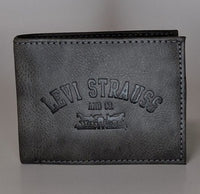 Levi's Wallet RFID Identity Theft Protection Coated Leather Trifold 31LP220044 - Gray