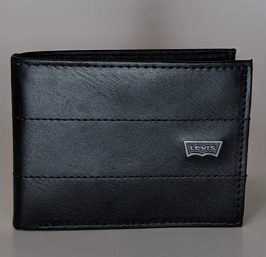 Levi's Wallet RFID Identity Theft Protection Coated Leather Trifold 31LP220Z07 - Black