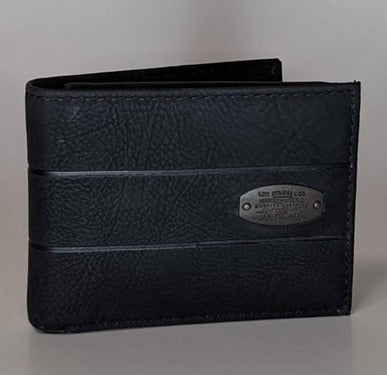 Levi's Wallet RFID Identity Theft Protection Coated Leather Trifold 31LP220052 - Black