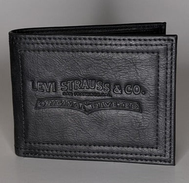 Levi's Wallet RFID Identity Theft Protection Coated Leather Trifold 31LP220028 - Black