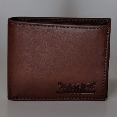 Levi's Wallet RFID Identity Theft Protection Coated Leather Trifold 31LV220010 - Brown