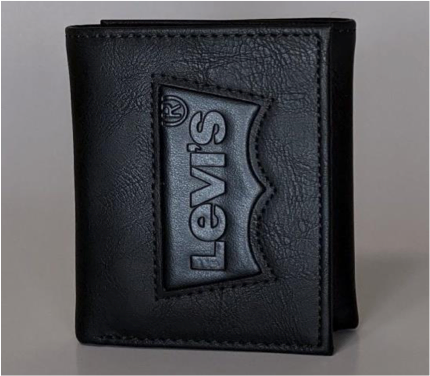 Levi's Wallet RFID Identity Theft Protection Coated Leather Trifold 31LP110044 - Black