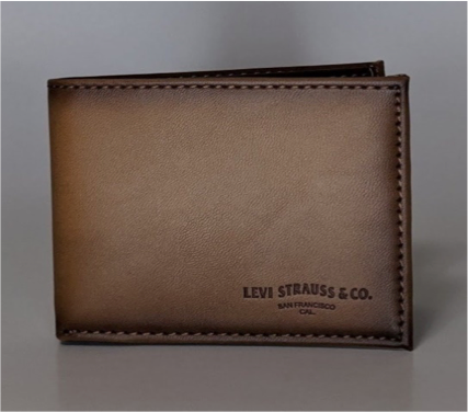 Levi's Wallet RFID Identity Theft Protection Coated Leather Trifold 31LV130028 - TAN