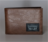 Levi's Wallet RFID Identity Theft Protection Coated Leather Trifold 31LP130013 - TAN